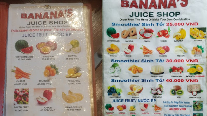 Quán Banana's Juice Shop
