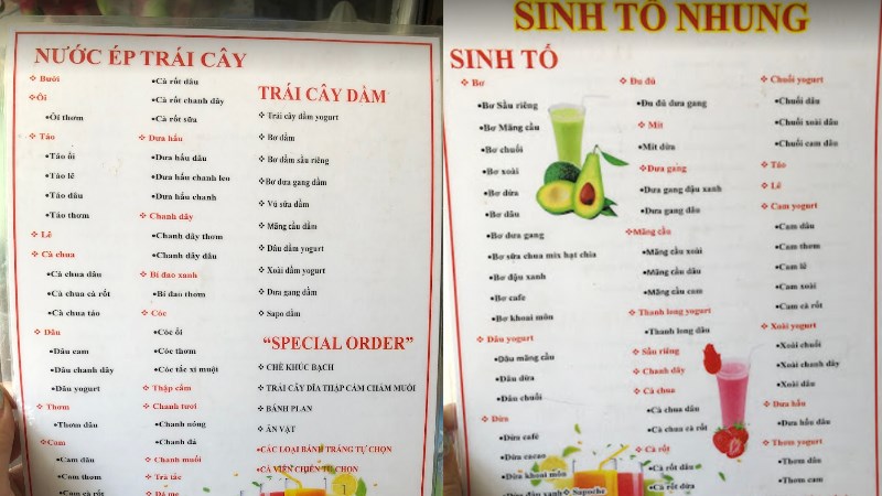 Quán Sinh Tố Nhung