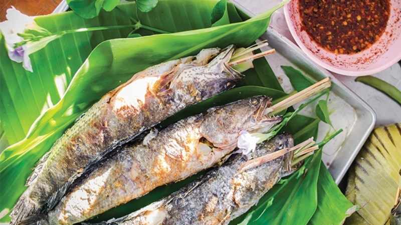 Cá lóc nướng trui
