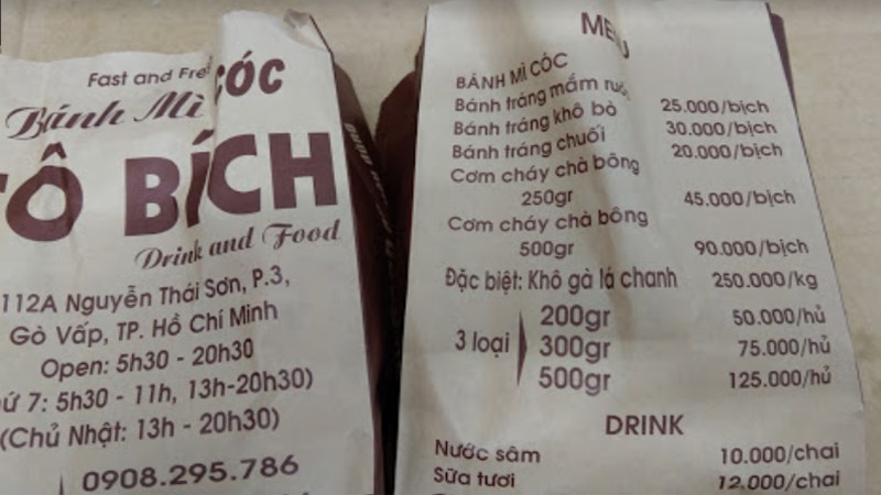 Quán Bánh Mì Cóc Cô Bích