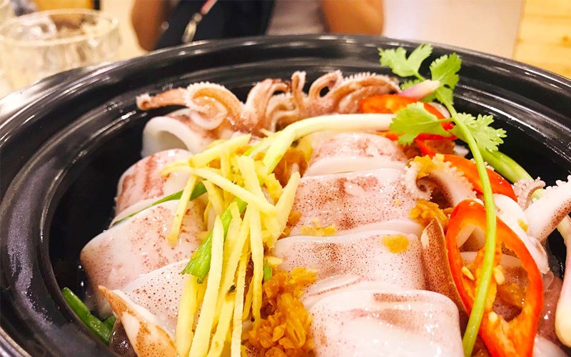 Mực hấp gừng