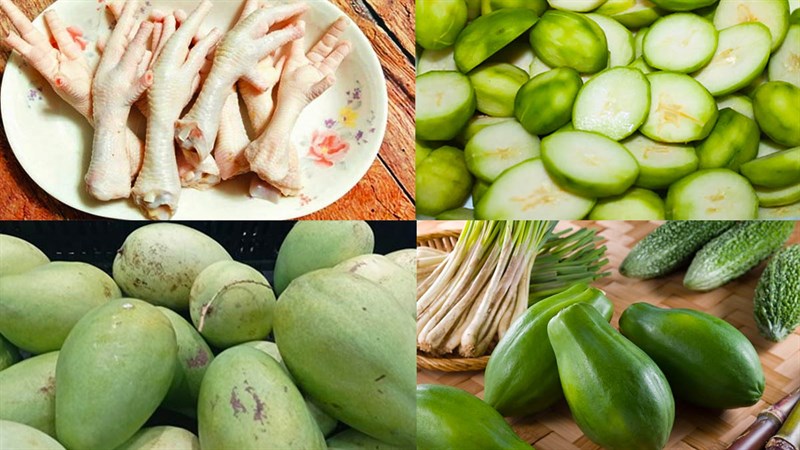 Nguyên liệu làm gỏi chân gà thái lan