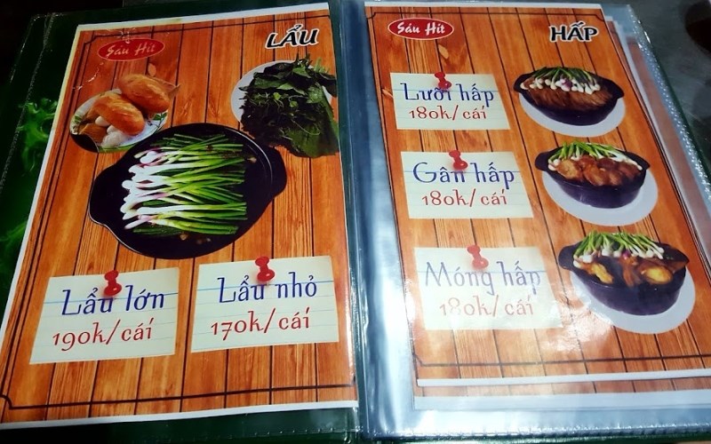 Menu Quán Lẩu Bò Sáu Hít