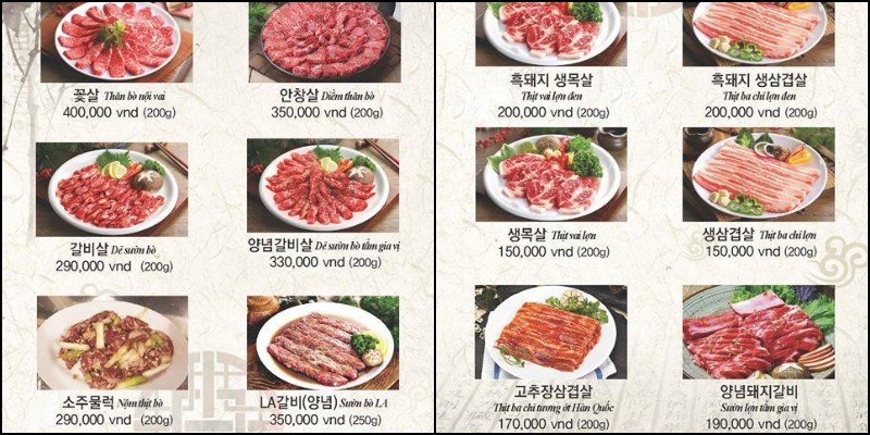 Menu Samwon