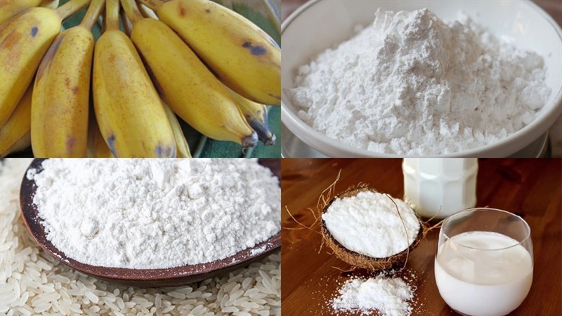 Nguyên liệu món ăn bánh chuối hấp nước cốt dừa bằng nồi cơm điện, bánh chuối hấp nước cốt dừa bằng nồi hấp