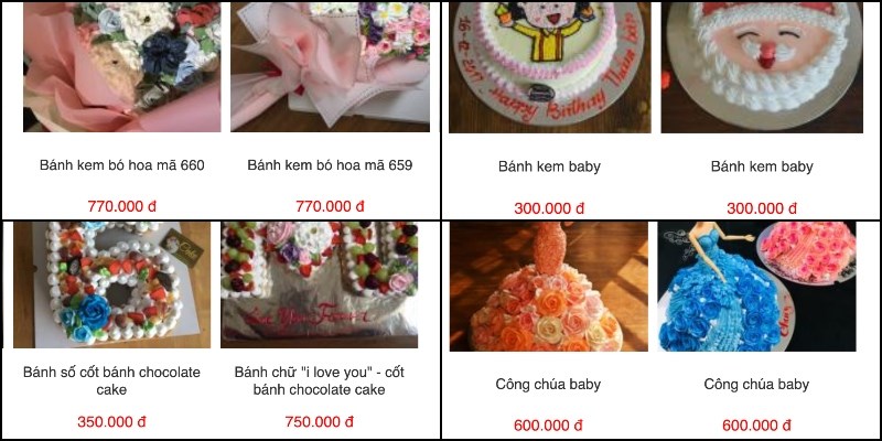 Menu Tiệm bánh kem Queen's