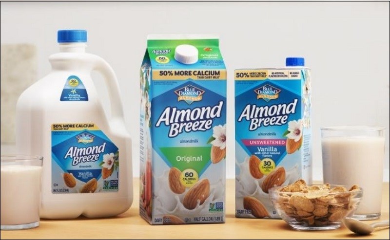 Sữa hạnh nhân Blue Diamond's Almond Breeze không đường