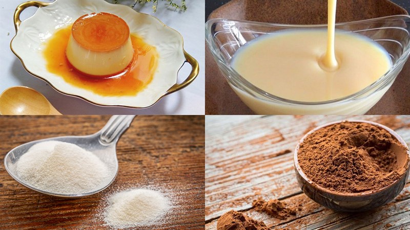 Nguyên liệu món ăn bánh trung thu rau câu nhân bánh flan