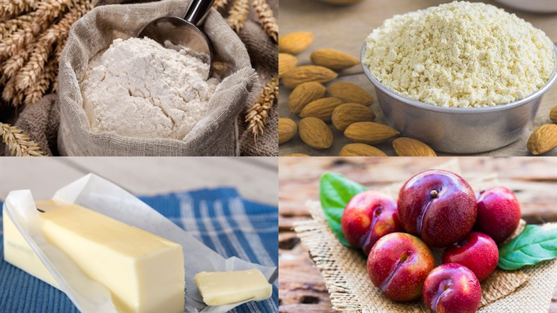 Nguyên liệu món ăn 2 cách làm bánh tart mận