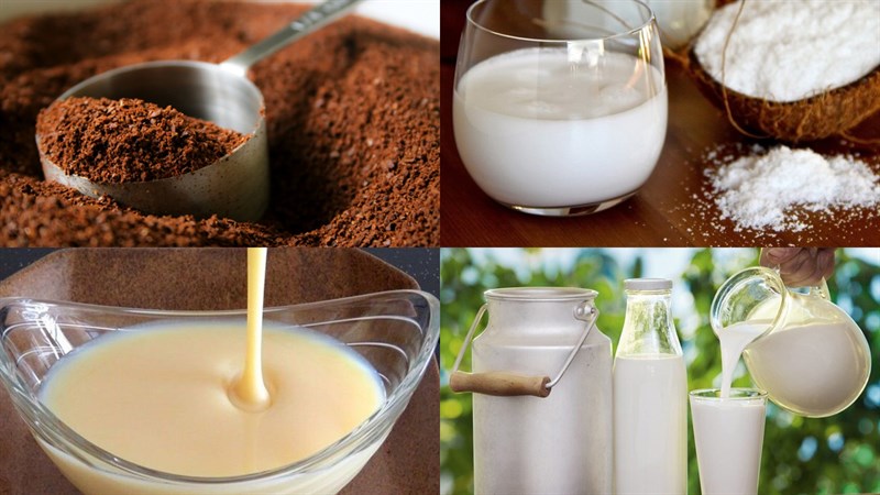 Nguyên liệu món ăn cà phê sữa dừa