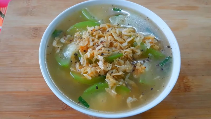 Canh bầu nấu tép