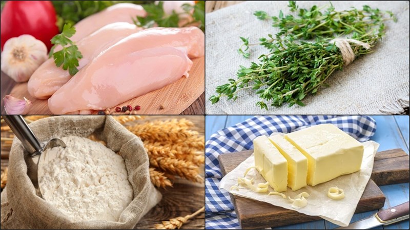 Nguyên liệu món ăn cách nấu súp kem gà, súp kem gà