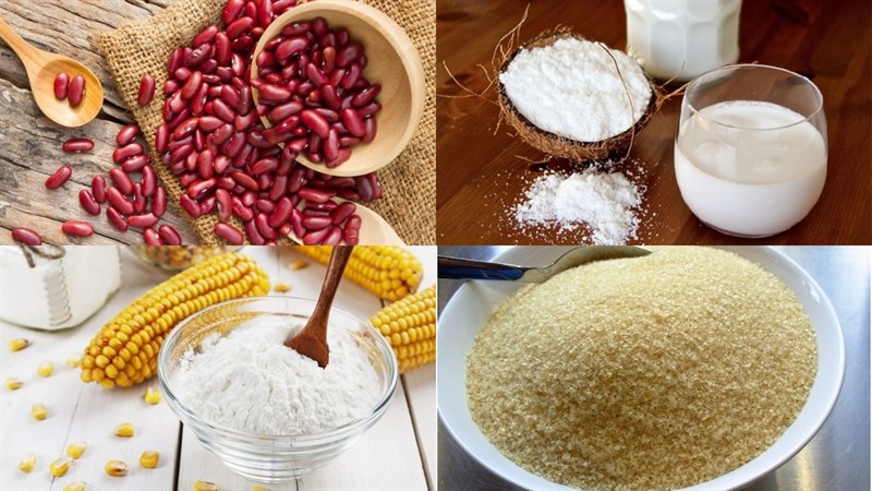 Nguyên liệu món ăn pudding đậu đỏ