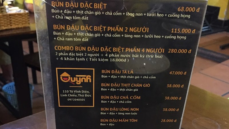 Quán Bún đậu mắm tôm Quỳnh