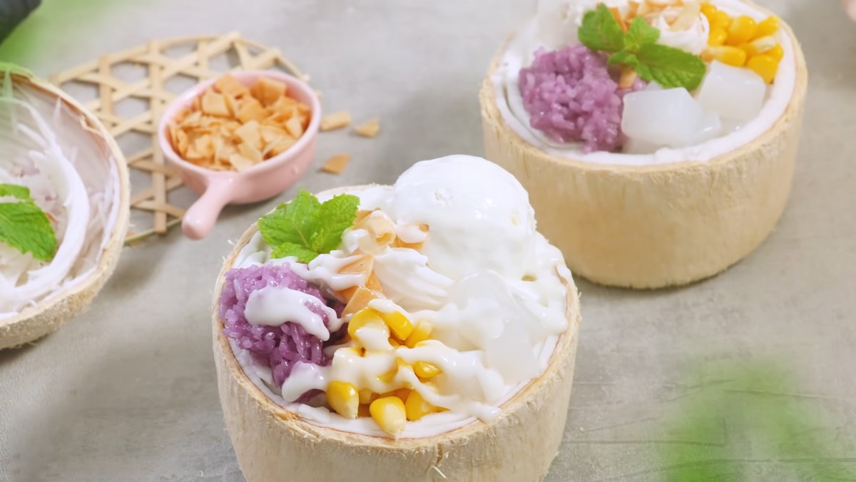 Hướng dẫn Cách làm kem xôi dừa tại nhà đơn giản và ngon miệng