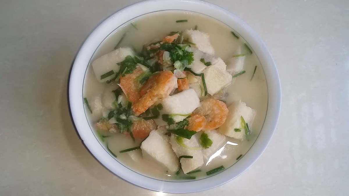 Canh khoai môn nấu tôm khô