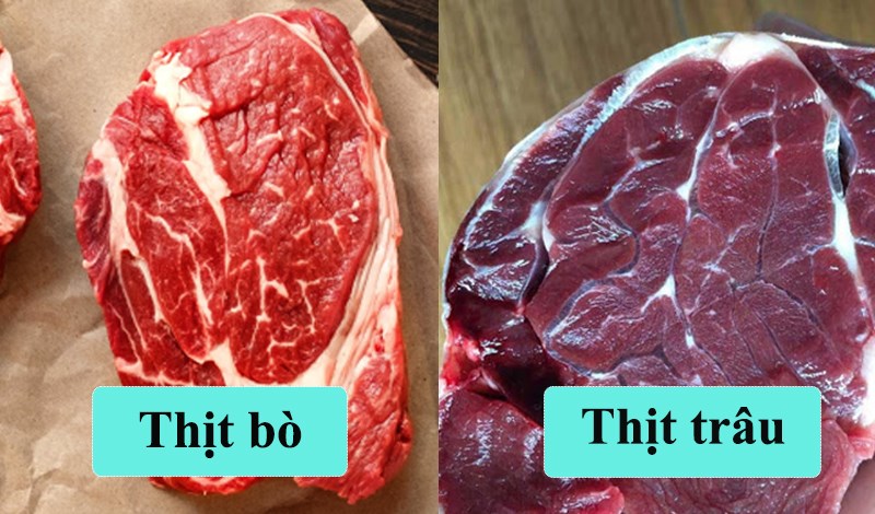 Cách phân biệt thịt trâu thịt bò