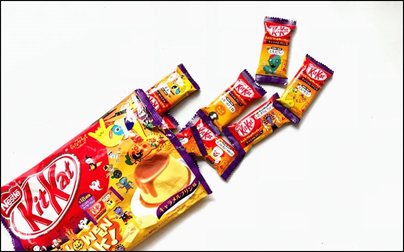 Kitkat caramel pudding