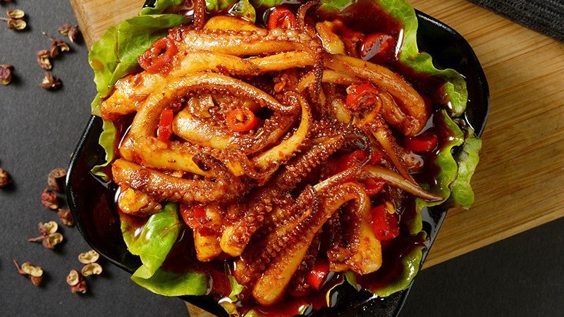 Râu mực cay Tứ Xuyên