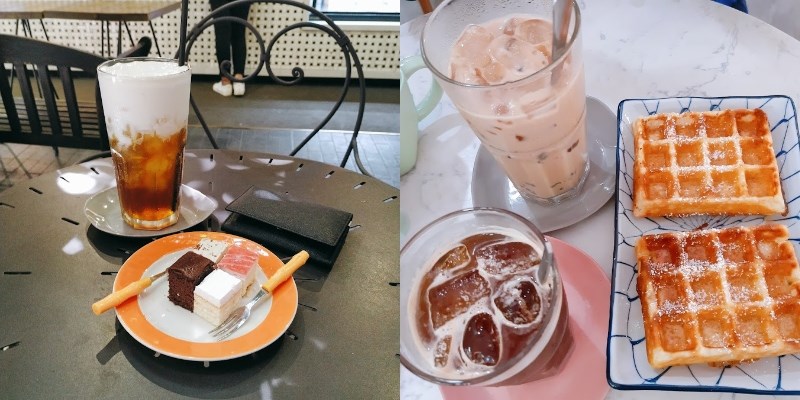 Thức uống và món bánh tại tiệm cafe Nhã Nam Books N' Coffee