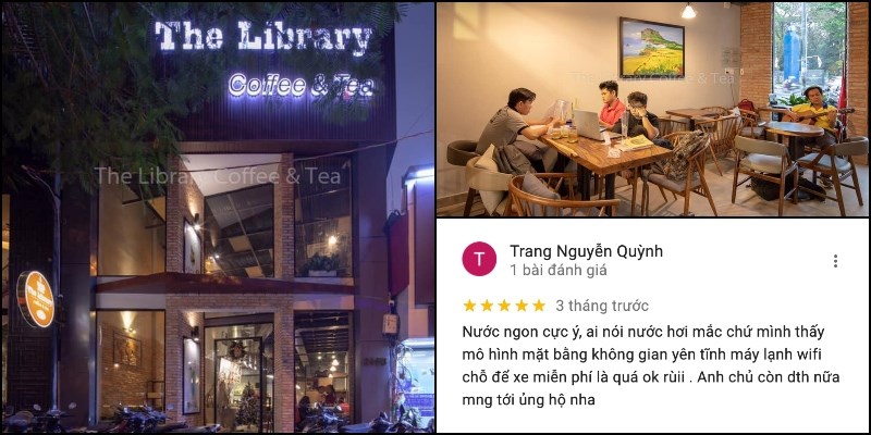 Không gian quán cafe Library Coffee & Tea