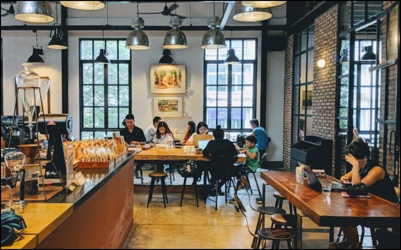 Không gian quán cafe The Workshop Coffee