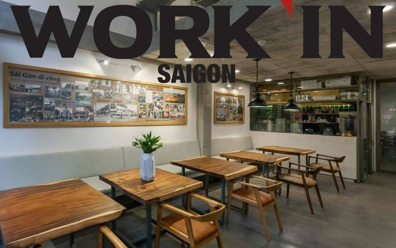 Không gian quán Work'in Saigon Cafe