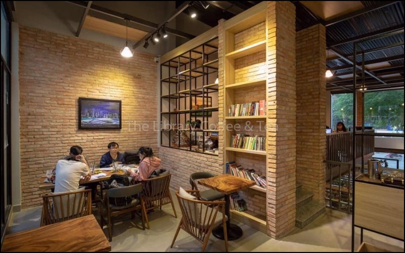 Không gian quán cafe Library Coffee & Tea