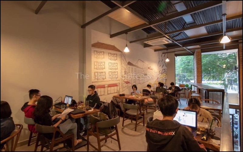 Không gian quán cafe Library Coffee & Tea