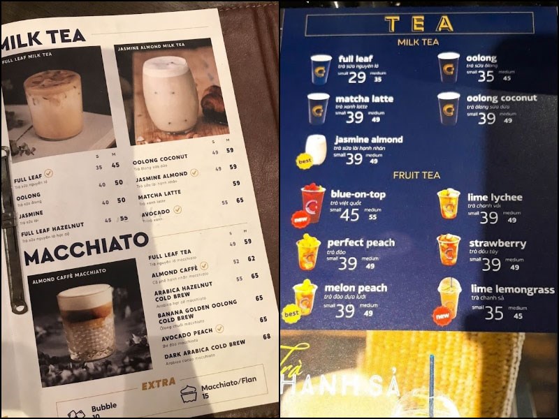 Thực đơn tại quán Cheese Coffee Sư Vạn Hạnh