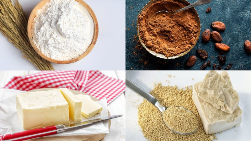 Nguyên liệu món ăn bánh bao 2 lớp sữa lá dứa và socola