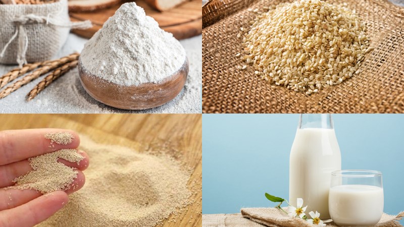 Nguyên liệu món ăn bánh tiêu đặc ruột