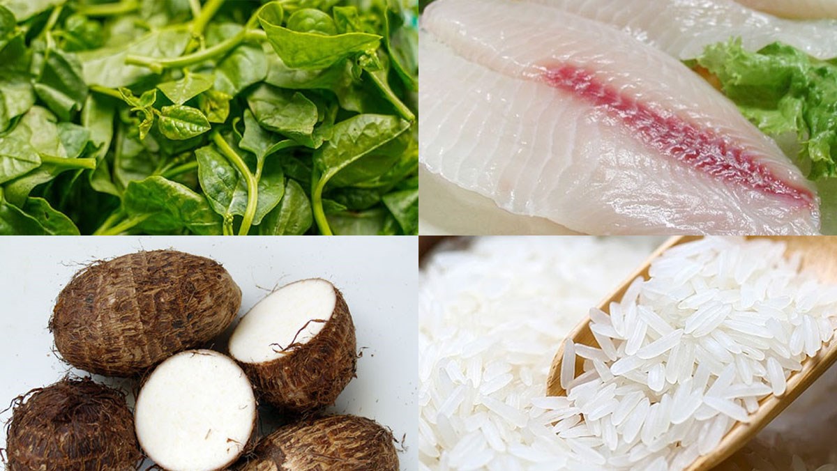 Ingredients for basa fish porridge