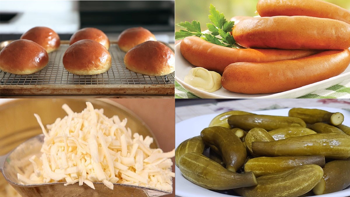 Nguyên liệu món ăn hamburger xúc xích