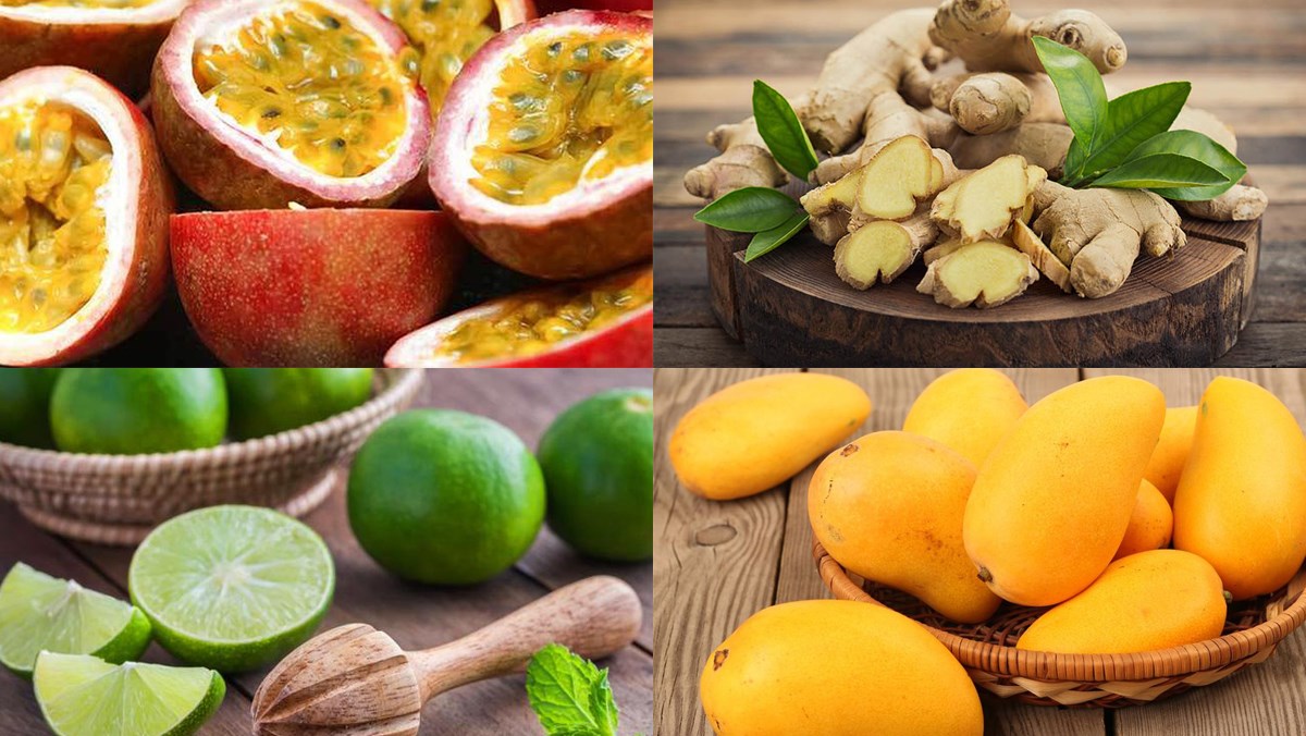 Nguyên liệu món ăn nước ép chanh dây, nước ép chanh dây bạc hà, nước ép chanh dây xoài