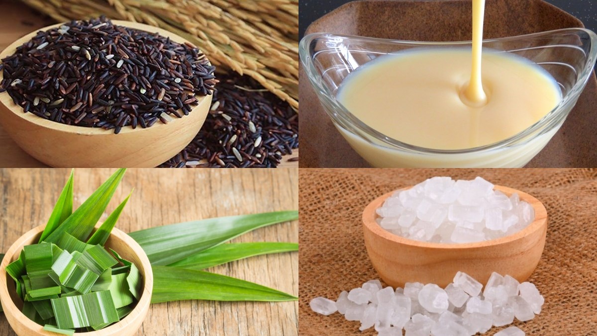Nguyên liệu món ăn sữa nếp cẩm