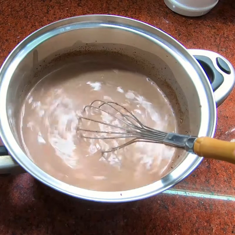 Bước 2 Khuấy socola sữa với sữa chua và đậu phộng Kem socola không cần whipping cream (kem sữa tươi)