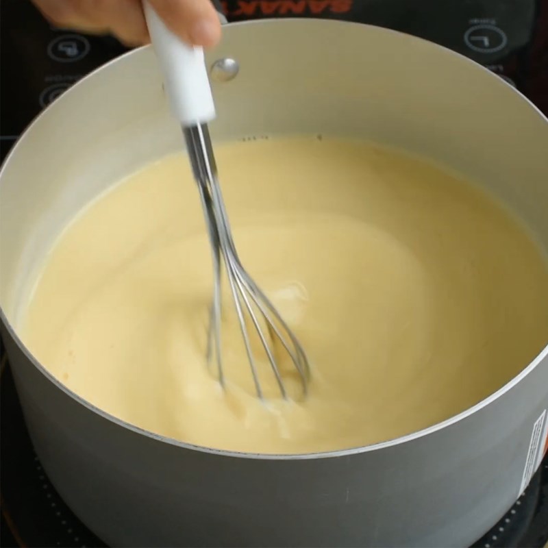 Bước 5 Làm kem custard chuối Bánh kem chuối