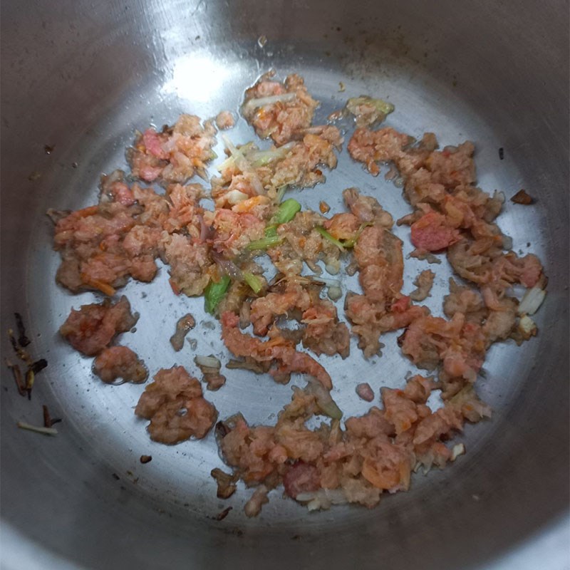Bước 3 Nấu canh Canh cải thìa tôm khô