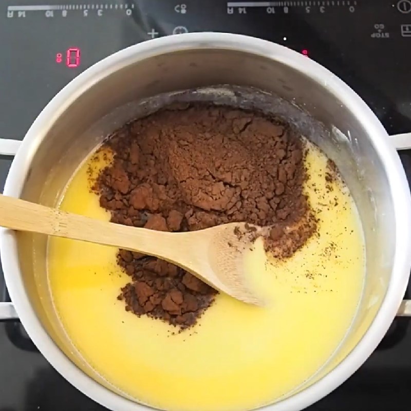 Bước 2 Nấu hỗn hợp cacao sữa dừa Socola sữa dừa nóng