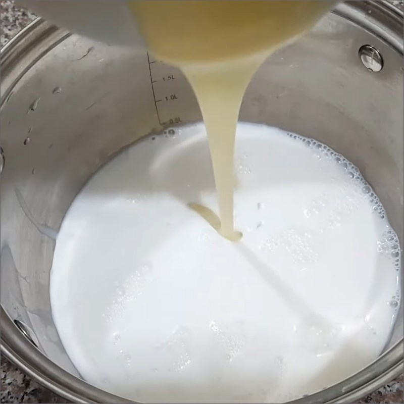 Bước 4 Nấu nước đường, nước cốt dừa ăn kèm Thạch găng bằng bột lá găng
