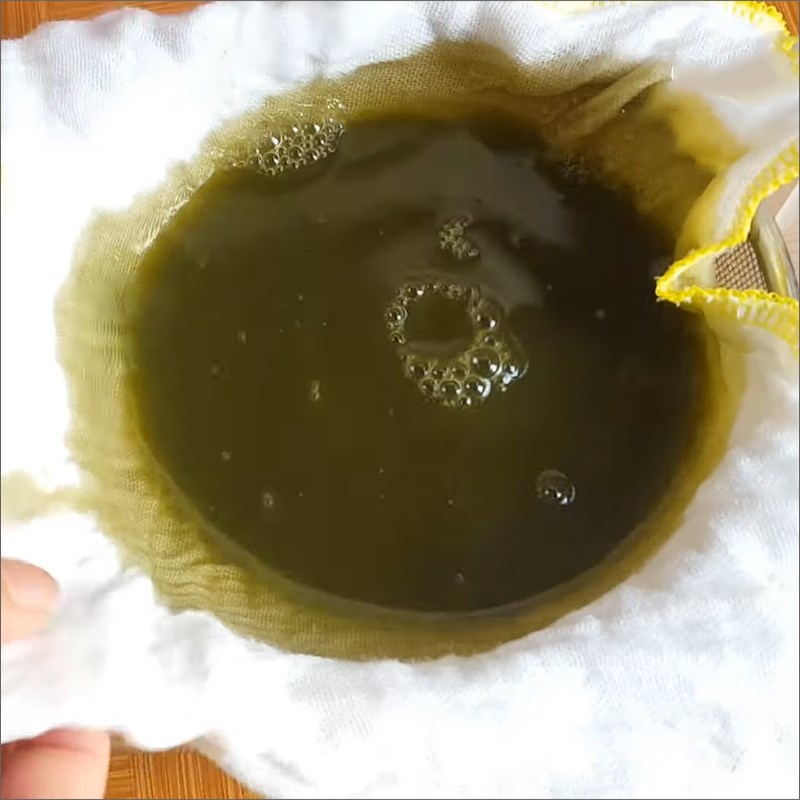 Bước 3 Rửa bột lá găng với nước vôi trong Thạch găng bằng bột lá găng