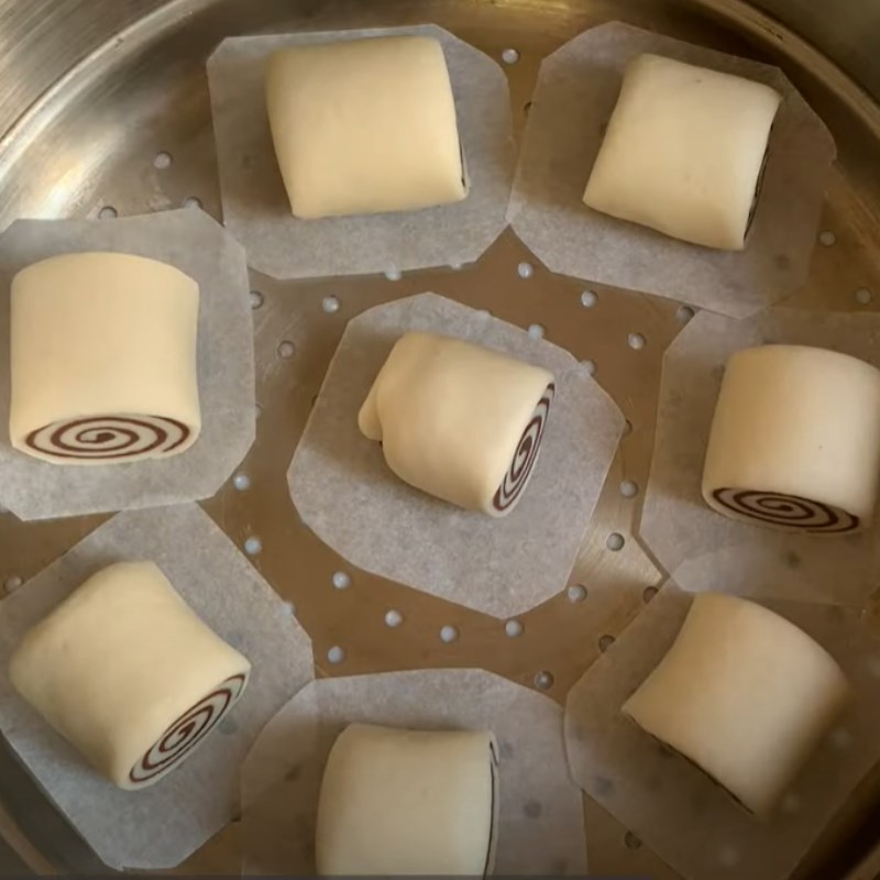 Bước 4 Ủ bánh bao và hấp bánh Bánh bao socola 2 lớp