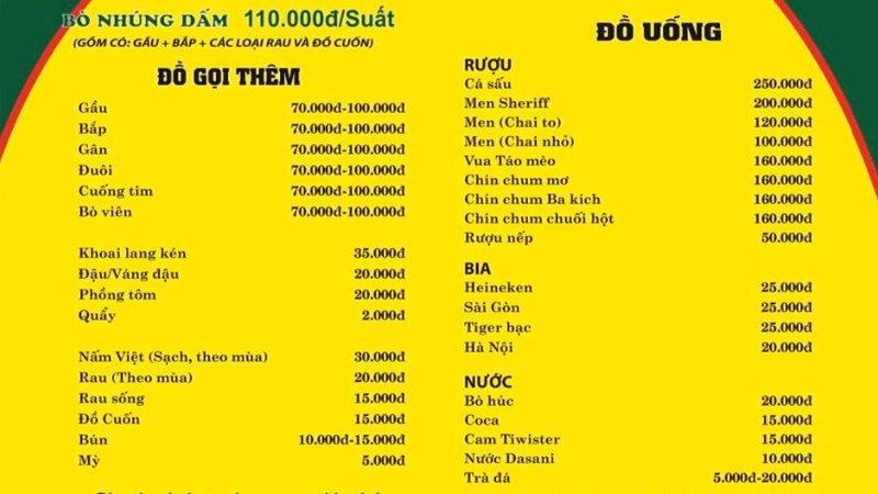 Quán Lẩu Bò Nhúng Dấm 999