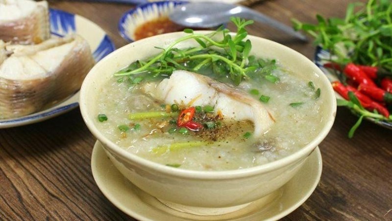 Cháo cá lóc rau đắng