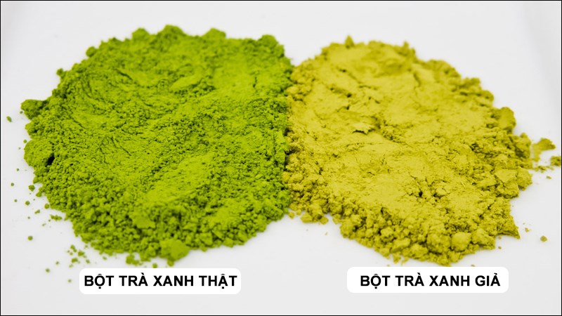 Đặc điểm của bột tr&agrave; xanh thật v&agrave; giả