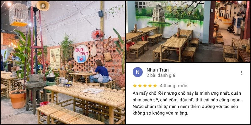 Không gian quán bún đậu Xưa
