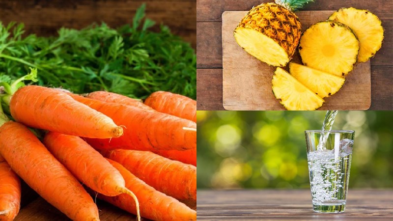 Nguyên liệu món ăn nước ép cà rốt bằng máy ép