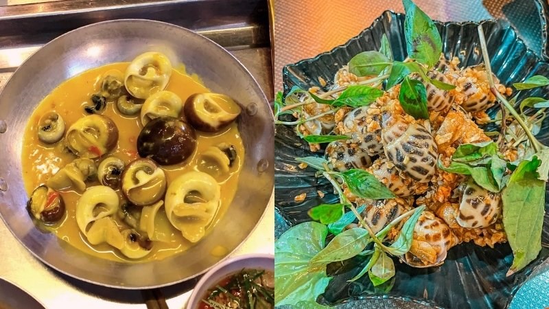 Món ăn tại quán ốc Dì Tú