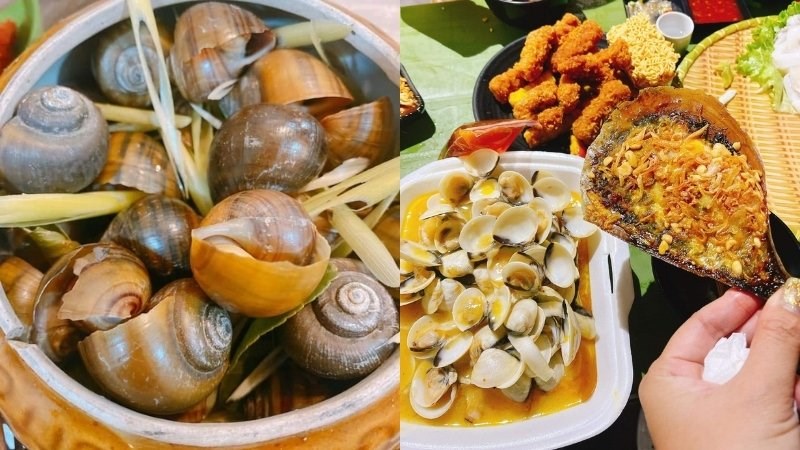 Món ăn tại quán ốc Ba Nghé